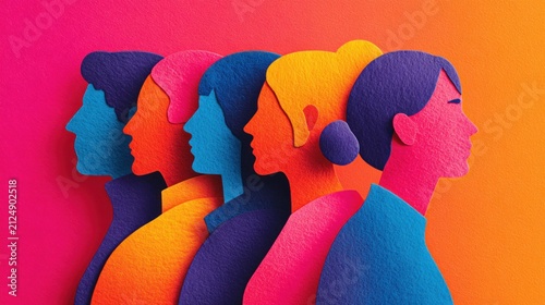Diversity unity colorful portraits representing womens power