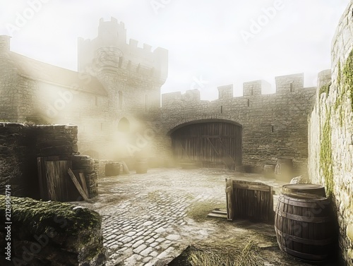 Royal Medieval Castle Courtyard Historic Fortress Documentary Architecture Heritage Photograph Today