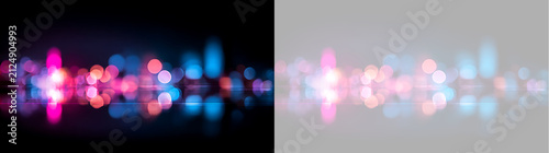 Принти на полотні Abstract neon bokeh lights background with reflection