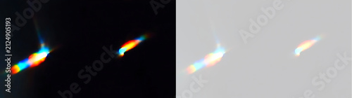 Cuadro en lienzo Crystal light leak lens flare effect on transparent background