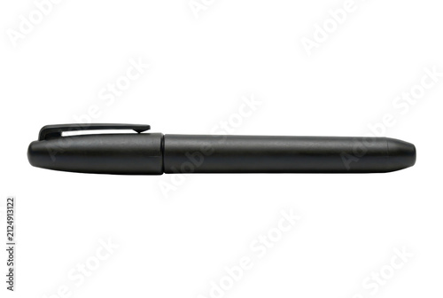 Black felt tip pen isolated on solid dark background