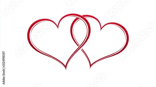 Intertwined hearts symbolize love connection and unity