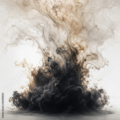Foto Fluid ink cloud abstract art with minimal negative space