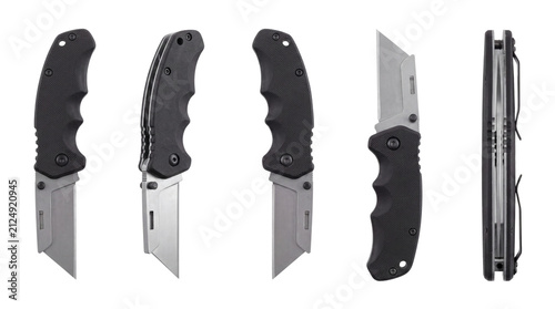 Photography Tactical folding utility knife set, professional retractable box cutter with bla