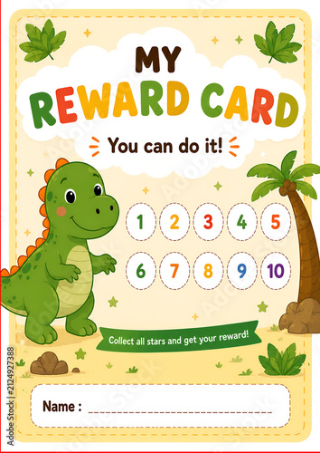 Dinosaur Kids Reward Chart Printable Tracker