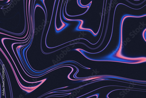 abstract neon distorted lines background, blue pink gradient topographic wavy pattern, grainy texture