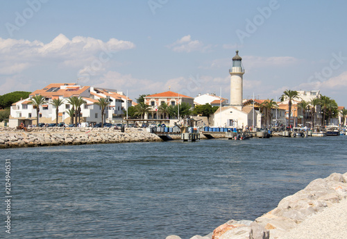 Le Grau-du-Roi Lighthouse and Fishing Harbor, Occitanie, France