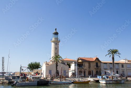 Le Grau-du-Roi Lighthouse and Fishing Harbor, Occitanie, France