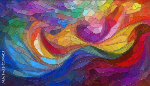 mosaic liquid oil paint design background generative ai