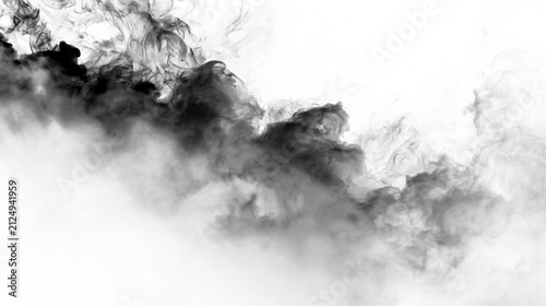 Canvastavla Smoke design on transparent background showing various shapes and forms in black
