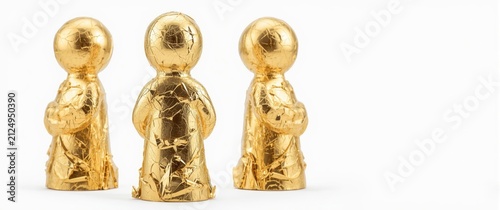 Golden Chocolate Figures in...