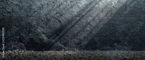 Textured Stone Wall with Li...