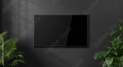 Modern TV Mounted on a Dark...