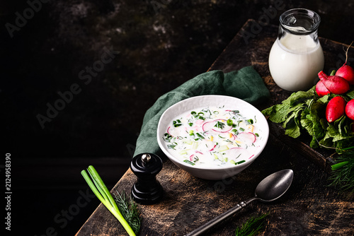 Canvastavla Okroshka, traditional summer cold soup