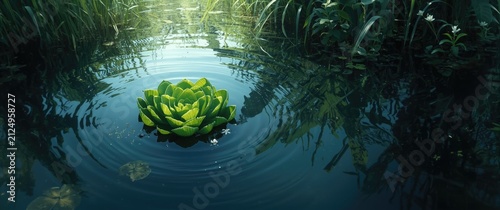 Water Lily Floating in a Tr...