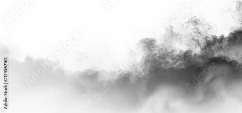 Obraz na plátne Black smoke rising against a transparent background during an unknown time in an