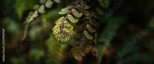 Closeup of Fern Leaves with...
