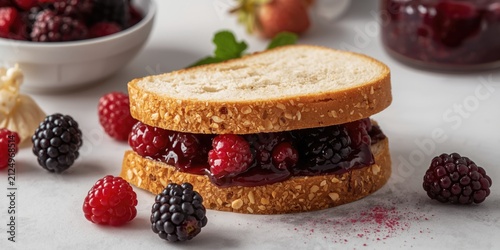 Berry Jam Sandwich with Fre...