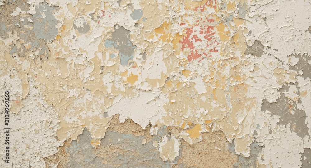 Fototapeta premium Peeling Paint Texture on Wall in Neutral Tones