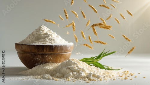 Flour Pile with Wheat Sprig...