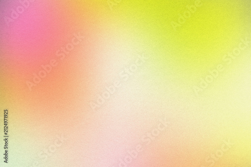 Vibrant Pastel Gradient Abstract Background Featuring Vibrant Pink, Warm Orange and Lime Yellow Blend with Heavy Grainy Noise Texture