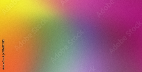 Vibrant Sunny Yellow, Warm Orange, Muted Green, and Deep Magenta Gradient Abstract Background Featuring Heavy Grainy Noise Texture
