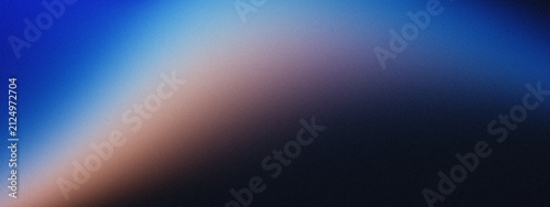 Abstract Royal Blue, Soft Peach, and Midnight Navy Gradient Background Featuring Diagonal Light Beam with Heavy Grainy Noise Texture