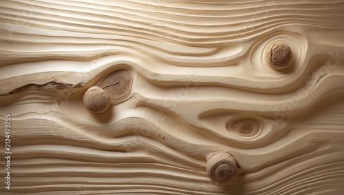 Closeup of Smooth Light Wood Surface with Natural Grain Patterns