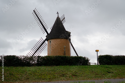 Traditional Stone Windmill at Moulin des Puys in Lansac, France