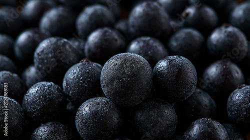 Fresh Frozen Acai Berries Close Up Macro View