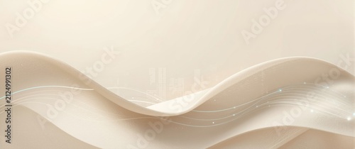 Soft Beige Waves Flowing Across a Minimalist Background with Subtle Light Effects