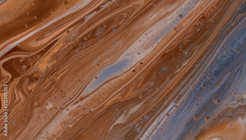 Swirling Abstract Fluid Texture in Rich Brown and Blue Tones