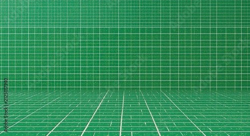 Green Gridded Surface with Square Patterns for Design Projects