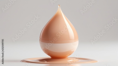 Makeup Dropper with Liquid on Light Background in Soft Pastel Tones