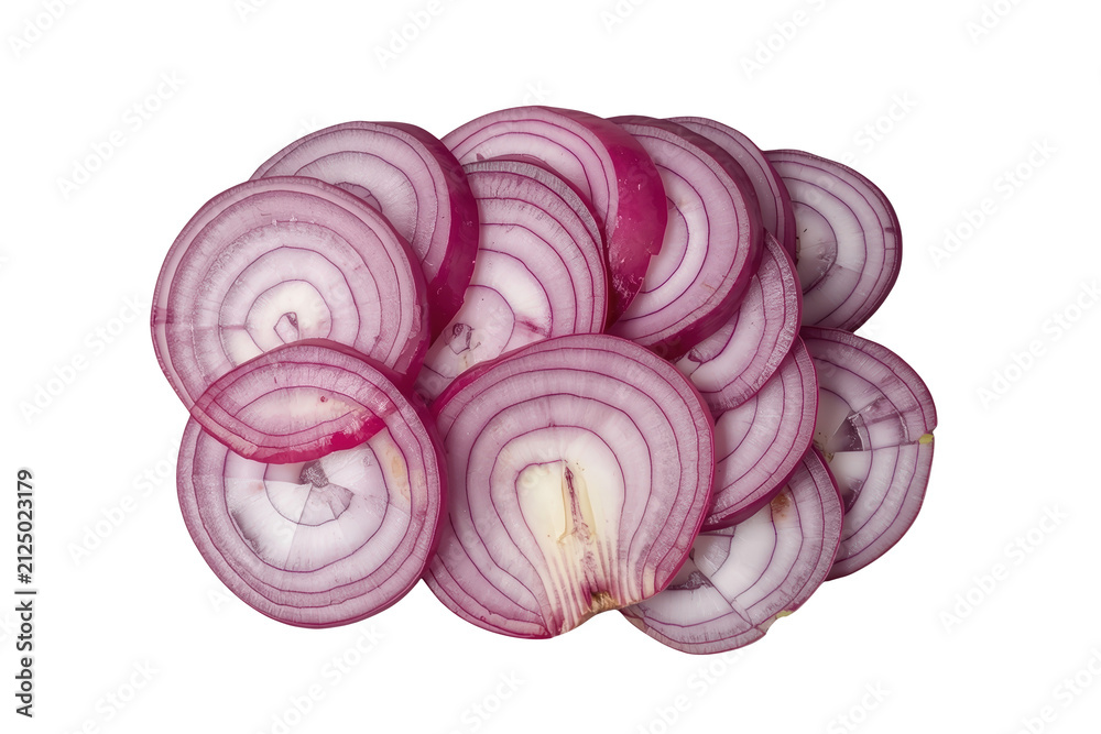 Obraz premium Large mound of overlapping red onion rings