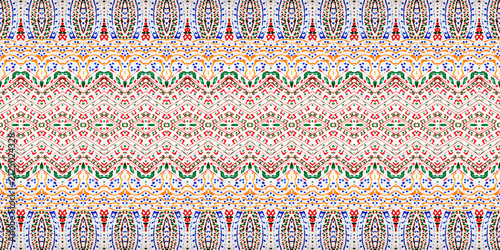 Canvas Print Blue Color Bohemian Pattern