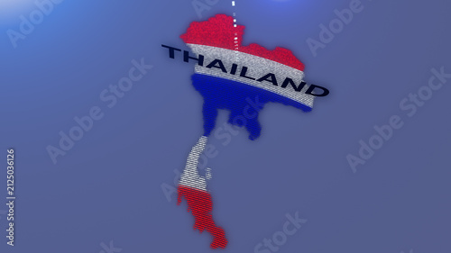 Cuadro en lienzo a world map of Thailand, 3d rendering, Thai flag. Thai map,
