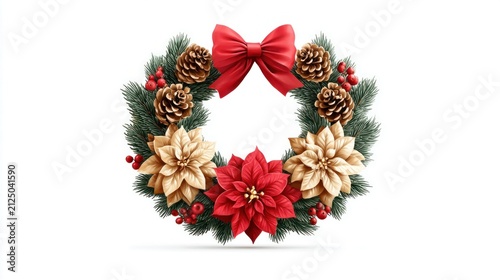 Beautiful christmas wreath decoration for the holidays