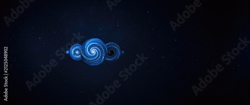 Swirling Blue Nebula Against a Dark Starry Background