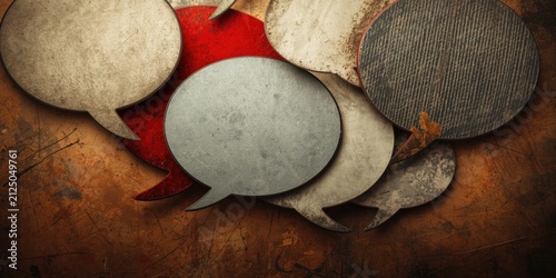 Speech Bubbles on a Textured Background in Warm Tones