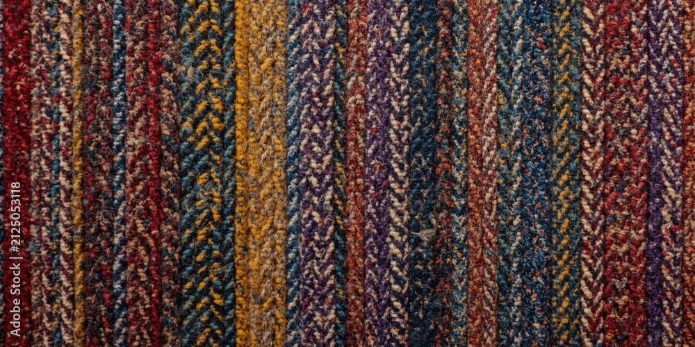 Obraz premium Colorful Striped Textured Fabric Background in Warm Tones