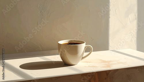 Coffee Mug with Morning Sunlight