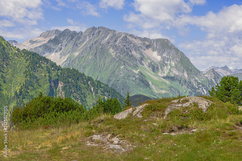 The three summits of the Grinbergspitze, seen from the top of the Ahorn ropeway