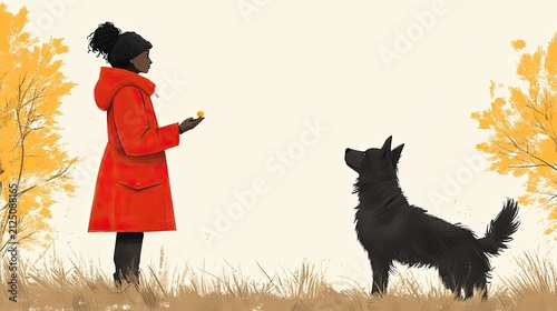 Human and Dog Friendship and Reward Training. AI generated