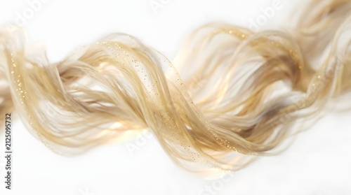 Foto Elegant Wavy Blonde Hair Texture with Sparkling Golden Glitter Hairs Close-up Is