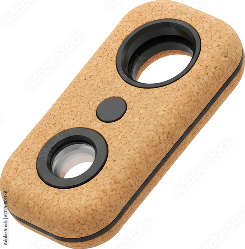 Cork covered virtual reality headset device.