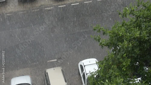 4K Summer Storm with Intense Rain and Wind 