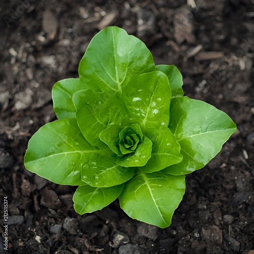green lettuce growing in the garden