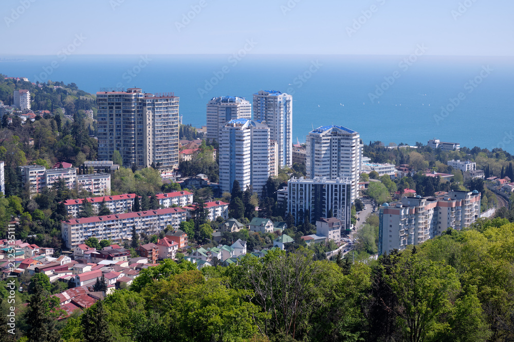 Obraz premium The view from Arboretum Park observation deck i the coastal areas of Sochi. Krasnodar Krai. Russia