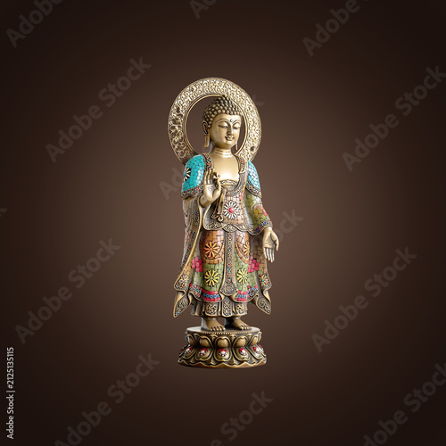 Intricate antique porcelain figurine of two children with colorful accents